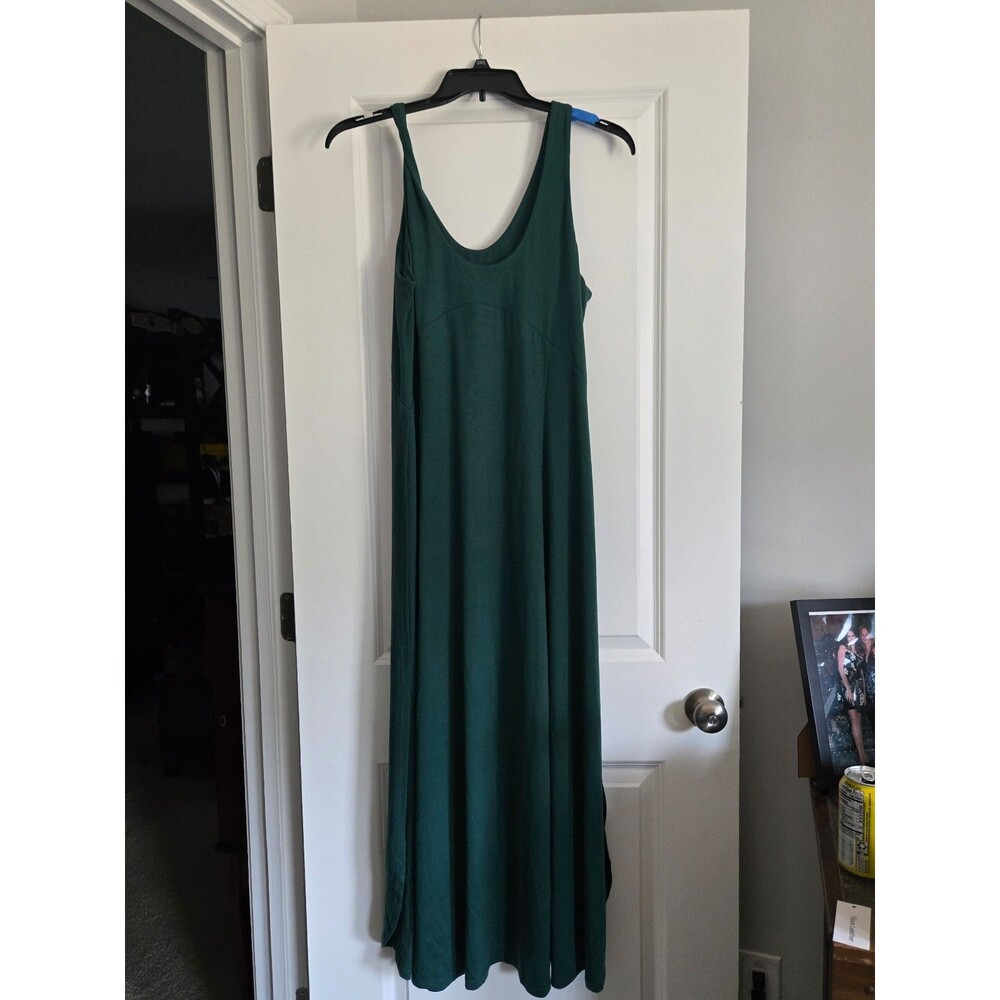 Women's Halara Green Maxi Dress Spaghetti Strap Sleeveless. Size large - Picture 4 of 6